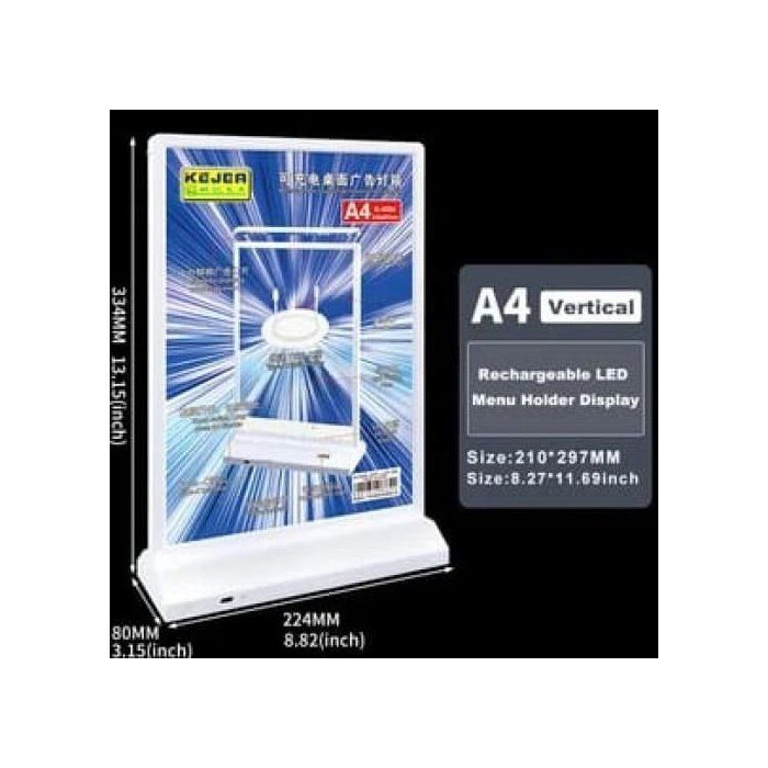 Support de menu LCD format A4 (210X2G7mm) + Câble