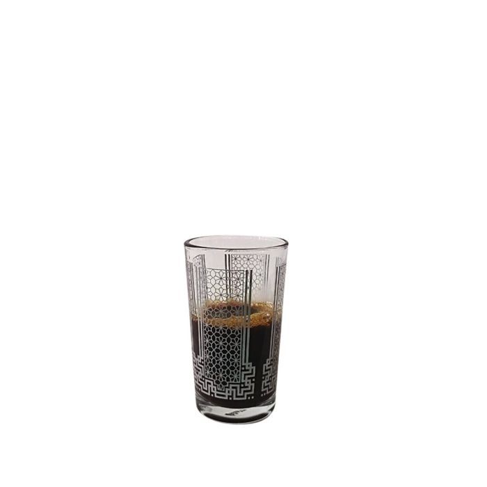 Verre à café - Dimlaj - 43892 - Motif vitrail gris - 8 cm hauteur - Compatible lave-vaisselle