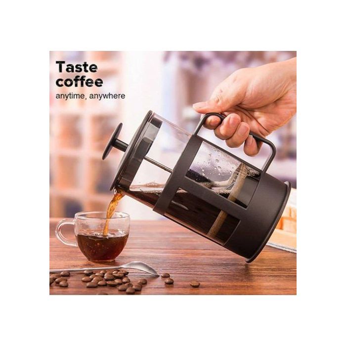 Cafetière à Piston Française, Presse à Café en Verre Borosilicate Résistant à la Chaleur et Acier Inoxydable - 300ml