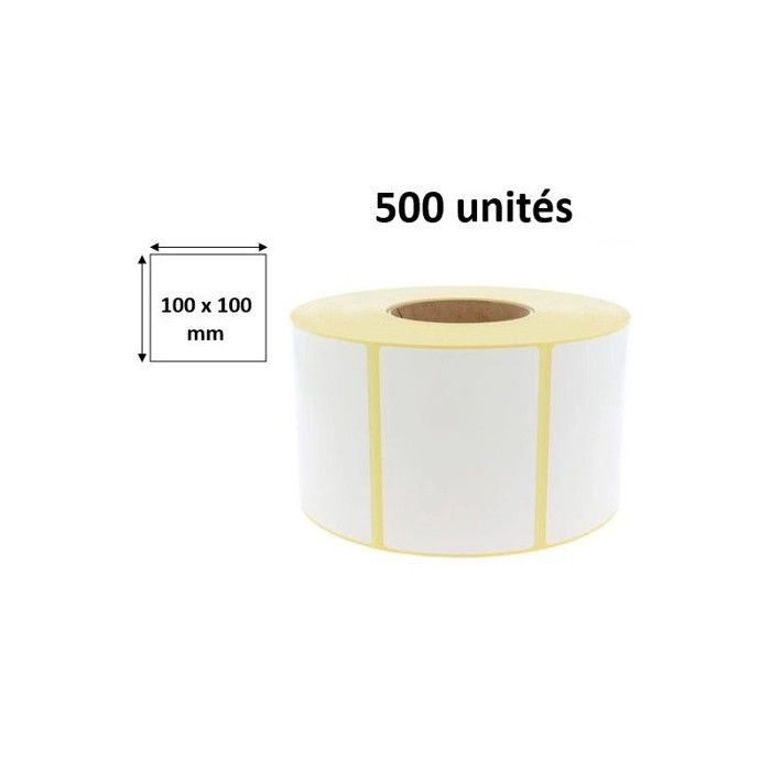 Rouleau de 500 étiquettes thermiques 10 x 10 CM