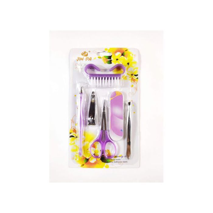 Set de Manucure et Pédicure 6Pcs, Outils de Soins Pour Ongles, Mauve
