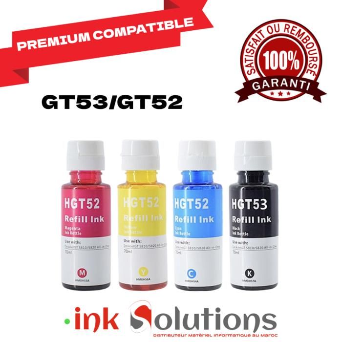 Pack de 4 bouteilles d’encre GT51/52 COMPATIBLE