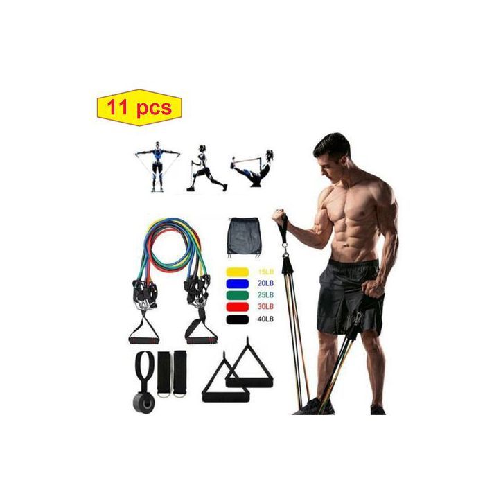 11 pièces bandes de résistance ensemble corde à sauter bandes de Tube d'exercice