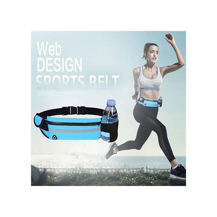 Sac Banane Étanche avec Coque pour Téléphone, Ceinture de Sport pour Cyclisme et Running, Blue