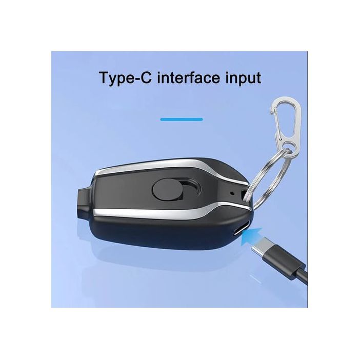 Petit Power Bank Portable Compact USB Type-C avec Porte-Clés