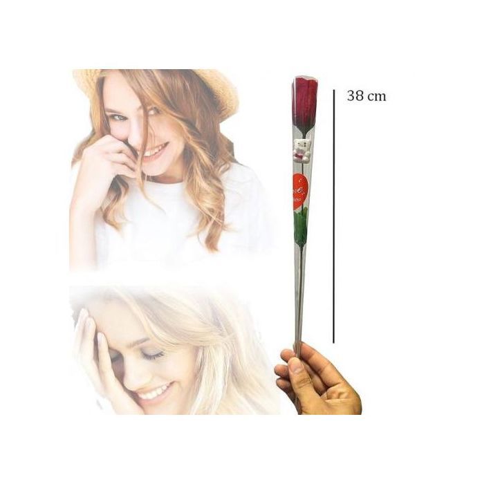 Bouquet de Roses Artificielles - Non spécifié - 1 PC - Rouge - 38 cm - Décoration