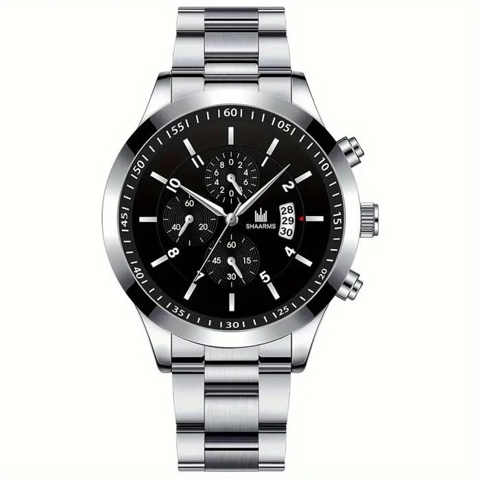 Montre - Élégante - Homme - Bracelet Acier Inoxydable - Affichage Date - Style Chic