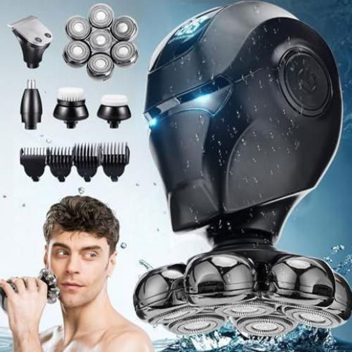Electric Rasoir électrique 5 en 1, rasoir flottant à sept lames, rasoir rechargeable sans fil pour hommes