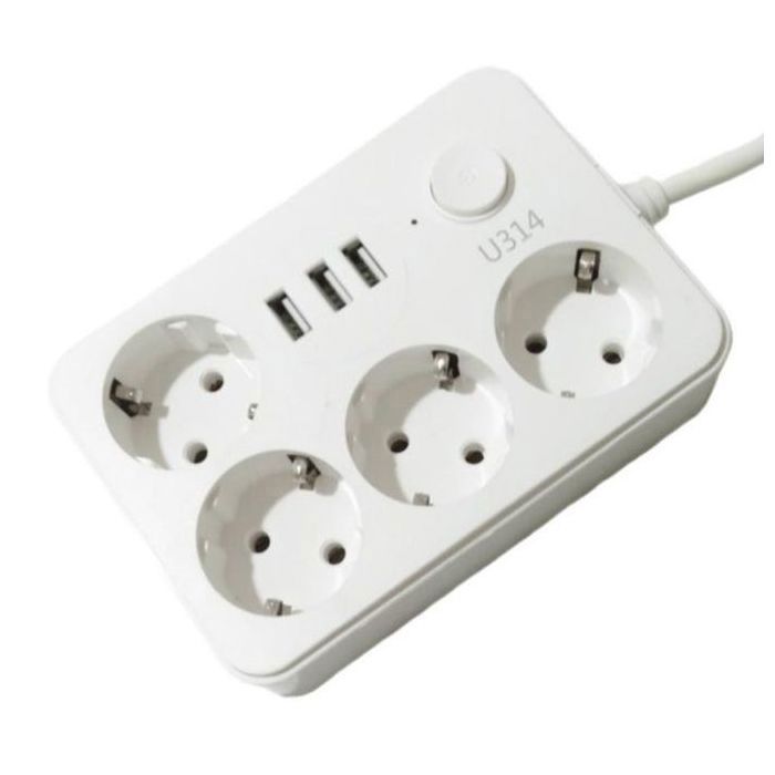 Multiprise intelligente - GENERIC - 4 prises - 3 ports USB - 2 mètres - Charge rapide