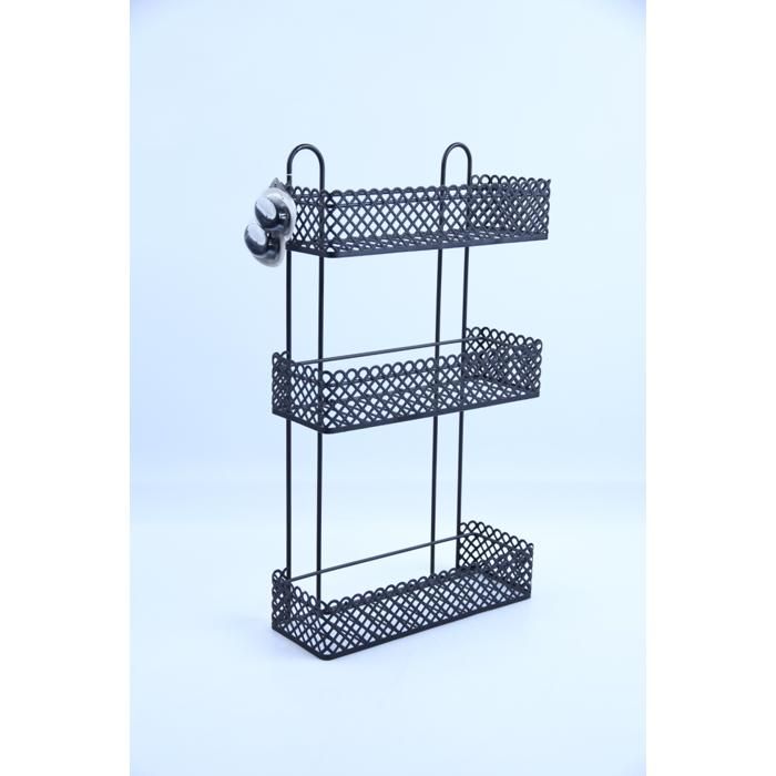 Étagère Rangement 3 Niveaux Noir