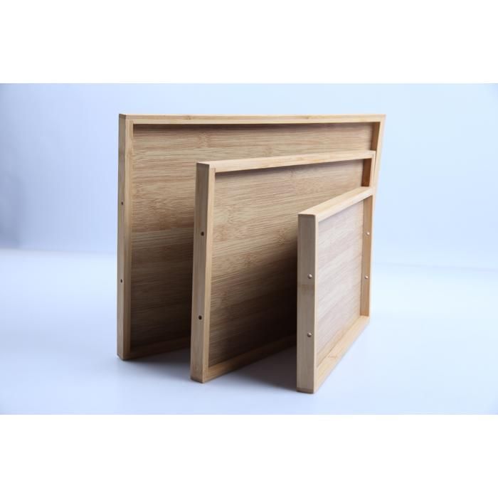 Set 3 Plateaux Bambou avec Poignées 20cm, 25cm, 30cm 1200g