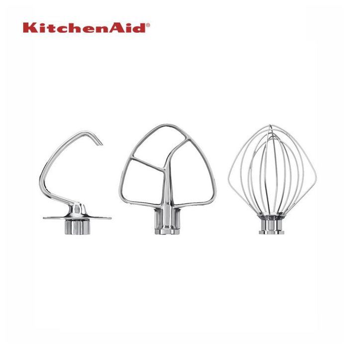 Accessoires en inox - KitchenAid - 3 pièces - Pour robot pâtissier - Adaptables - Gris