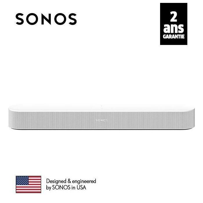 Barre de son - SONOS - BEAM - Noir - Sans fil - Son puissant et précis