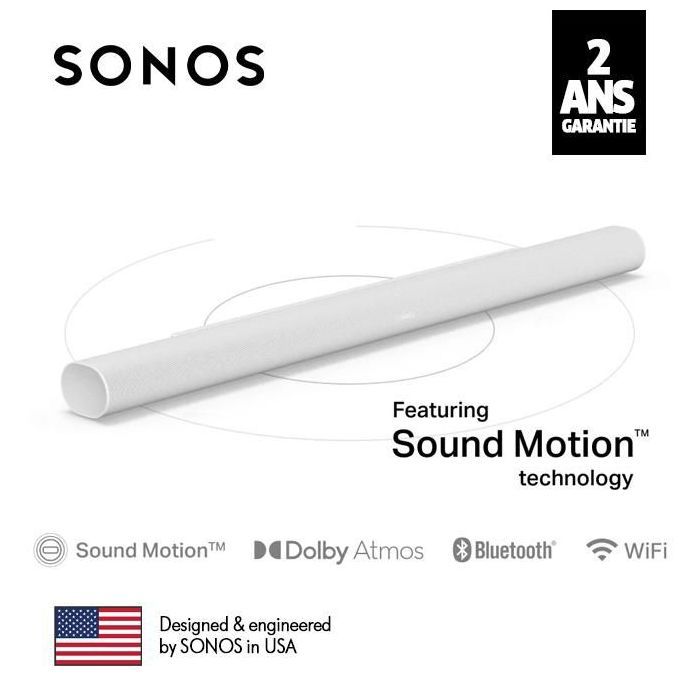 Barre de son - SONOS - Arc Ultra - Sound Motion™ - Couleur Noir