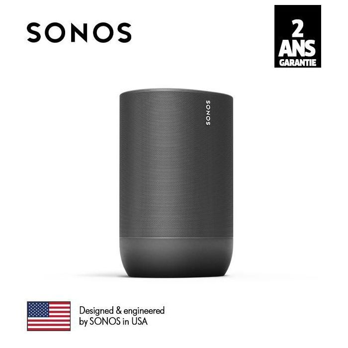 Enceinte sans fil - SONOS - MOVE - Autonomie 11 heures - Socle de recharge inclus - Couleur noire