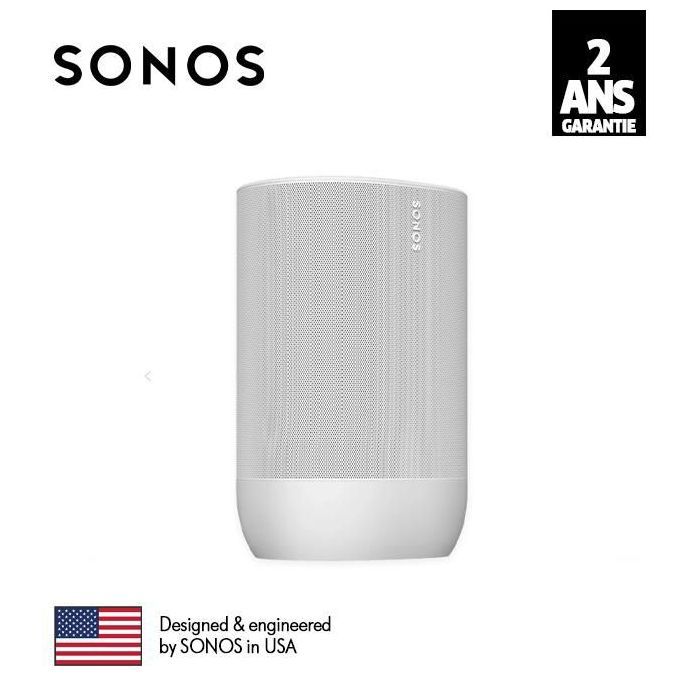 Enceinte sans fil - SONOS - MOVE 2 - Autonomie 11 heures - Recharge rapide - Wi-Fi intégré