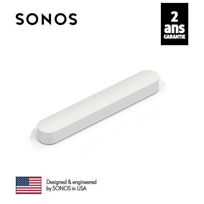 Barre de son - SONOS - BEAM Gen 2 - Son panoramique - Contrôle vocal - Connectivité Wi-Fi