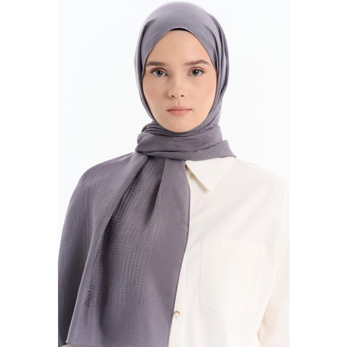 Châle à motifs - Gris foncé - 73 x 188 cm - 57% Lyocell - 43% Coton - Printemps/Été