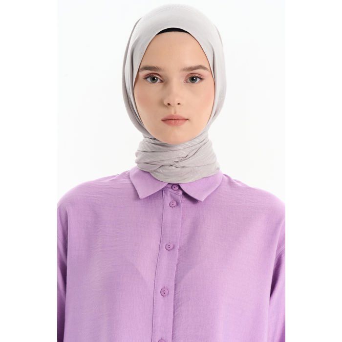 Châle à motifs - Naturel - Gris - 73 x 188 cm - 57% Lyocell - 43% Coton