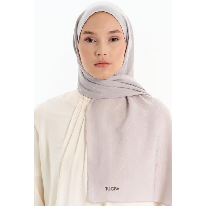 Châle à motifs - Gris - 73 x 188 cm - 57% Lyocell - 43% Coton - Printemps/Été