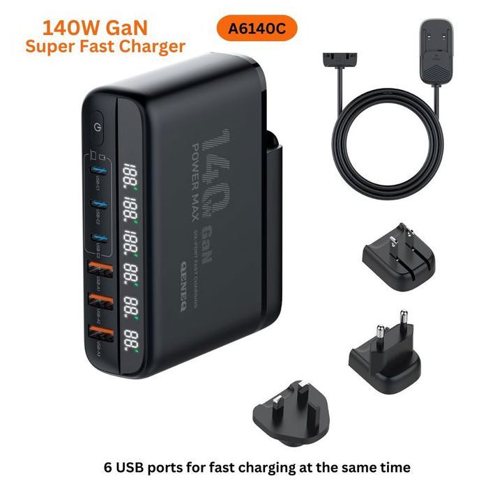 Chargeur de bureau - LDNIO - A6140C - 140W - 6 ports USB - Affichage LED