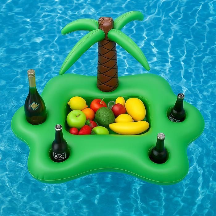 Bouée gonflable - Non spécifié - Île tropicale avec palmier - Vert - Extérieur