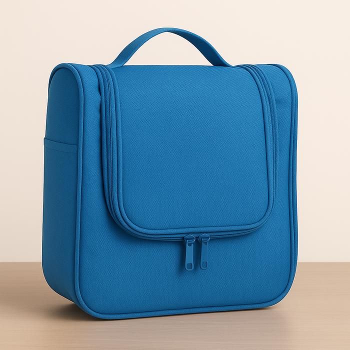 Trousse de toilette suspendue - Bleu - Compacte - Imperméable - Zippée - Pratique