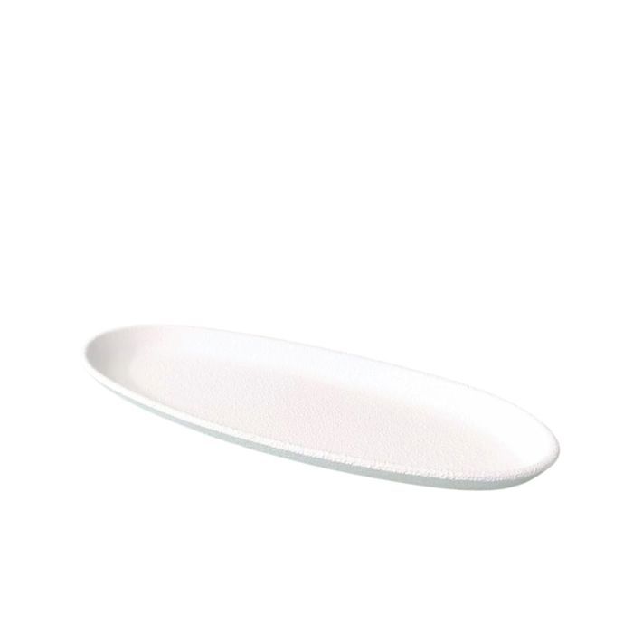 Plat à Servir - ART KITCHEN - Plat Ovale - 38 cm x 14 cm - Plastique Rigide Sans BPA - Blanc