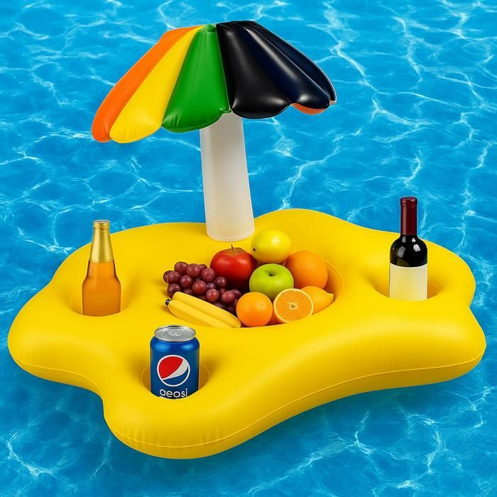 Îlot gonflable - Multicolore - Fleur - Parasol intégré - PVC - Pour enfants à partir de 3 ans