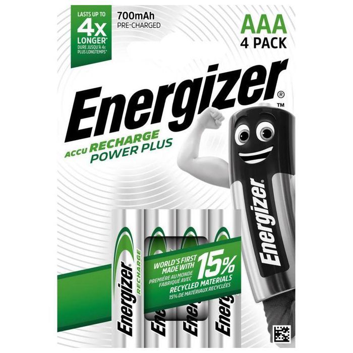 Energizer Pile AAA HR03 Power plus - recheargeable - 700 mAh - blister de 4 piles