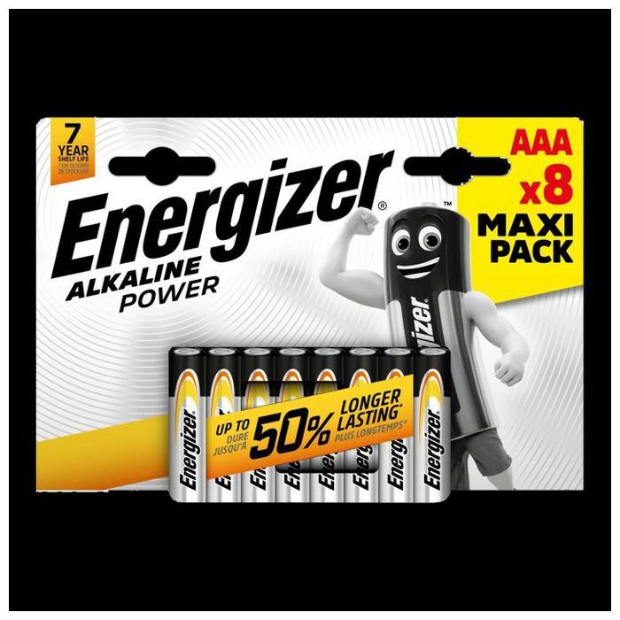 Energizer Pile Alkaline Power Batteries - AAA Pack 8