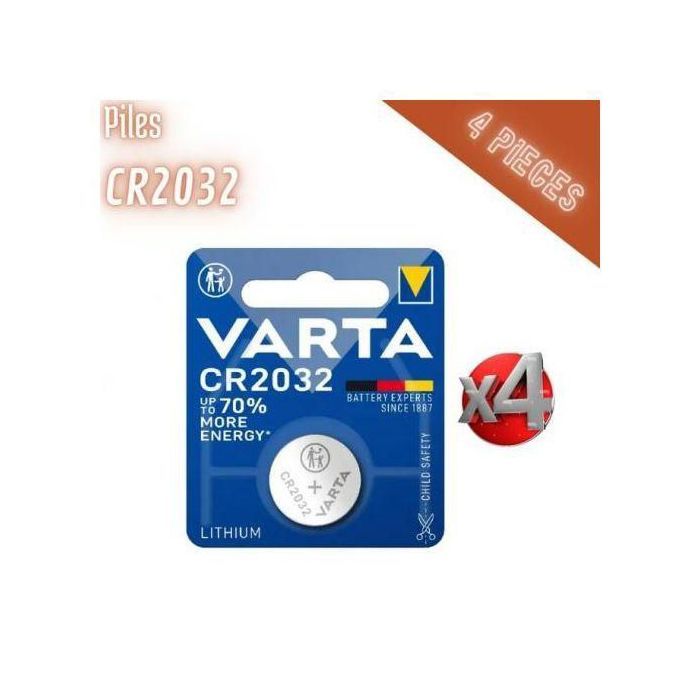 VARTA 4 x Piles CR2032 3V Batterie, Pile Bouton au Lithium 3 volts