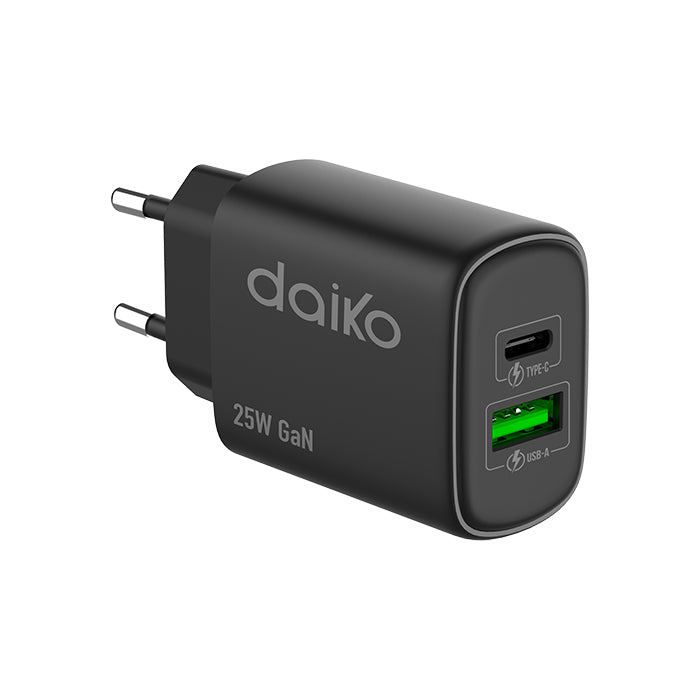 Fast charger Noir DAIKO 2 USB C-A 25W