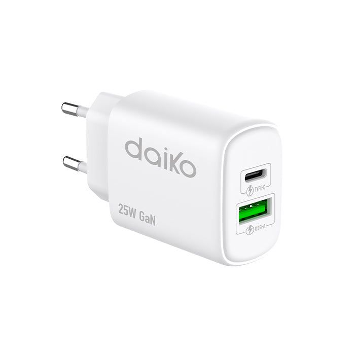 Fast charger Blanc DAIKO 2 USB C-A 25W