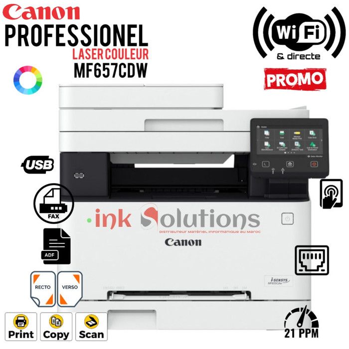 Imprimante Multifonction Laser Couleur i-SENSYS MF657Cdw (5158C001AA)