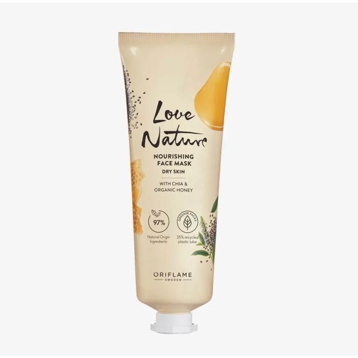 Masque pour le visage - Love Nature - Chia et Miel - 75 ml - Nourrissant - Sans parabène
