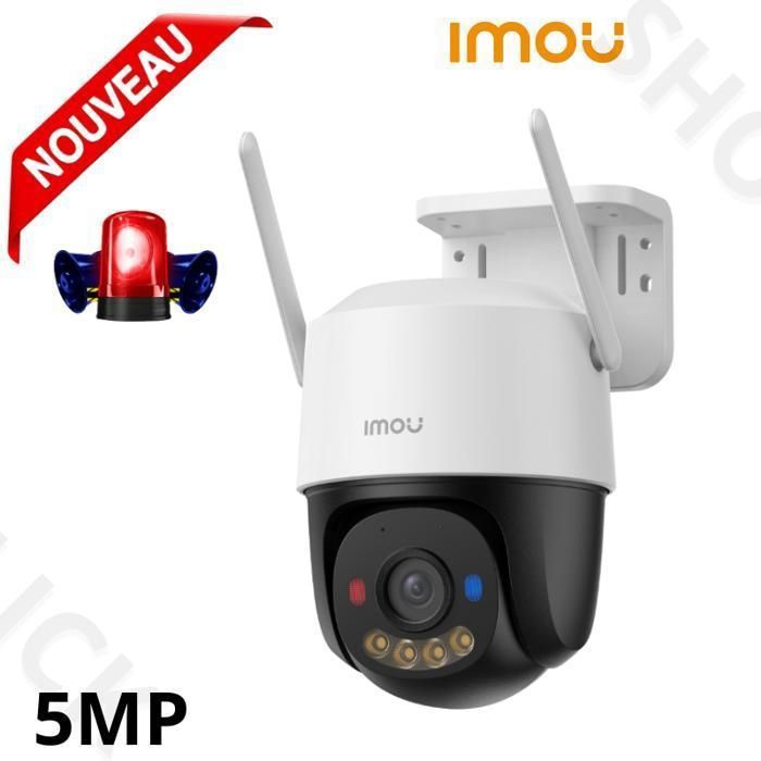 Caméra de sécurité extérieure IMOU-Cruiser SC 5MP PT WiFi, 6 lumières rouges-bleues iodées, vision intelligente