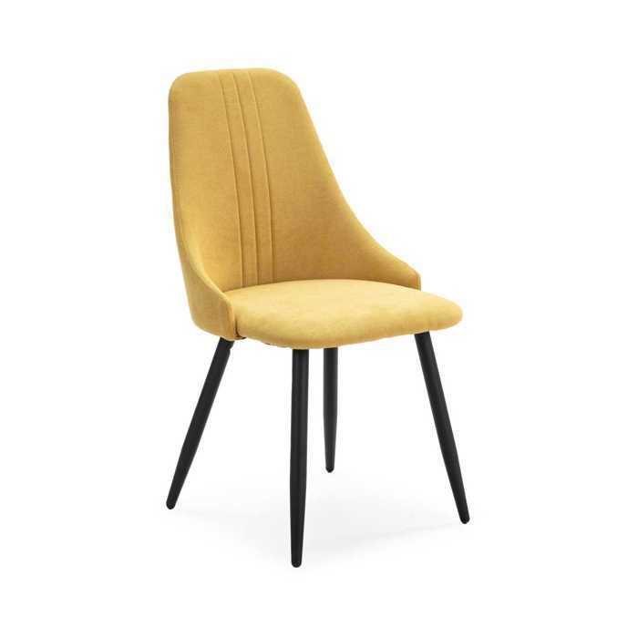 Chaise - MANI - Moutard - Tissu - Métal - Design Contemporain