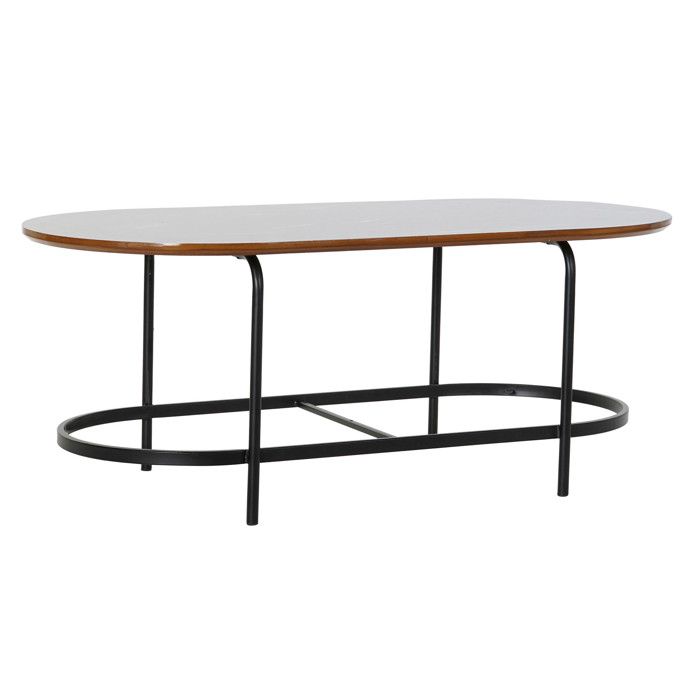 Table basse en verre et métal noir 99.5 x 50 x 40 cm