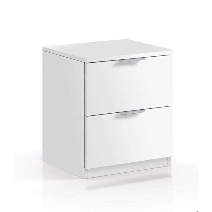 Table de chevet - DANSMAMAISON - WARD - Blanc - Nouveau bois - Design contemporain