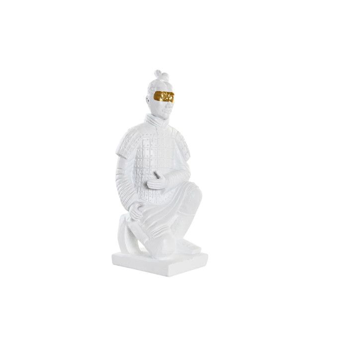Objet de décoration - GUERRIER - Figure en résine - Blanc - 13.5 x 13.5 x 33 cm - Design artistique