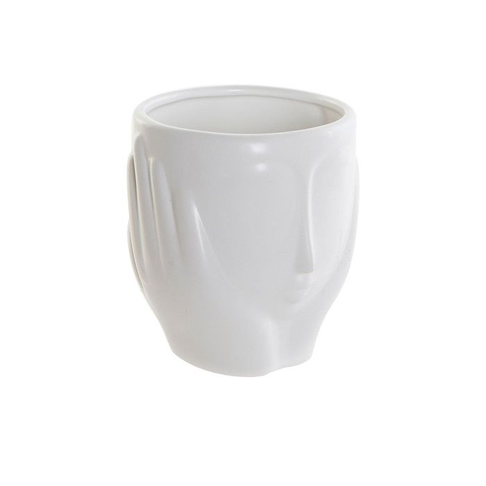 Vase - SUPPORT - Pot de fleurs - Céramique - Blanc - 14 x 14 x 15.5 cm