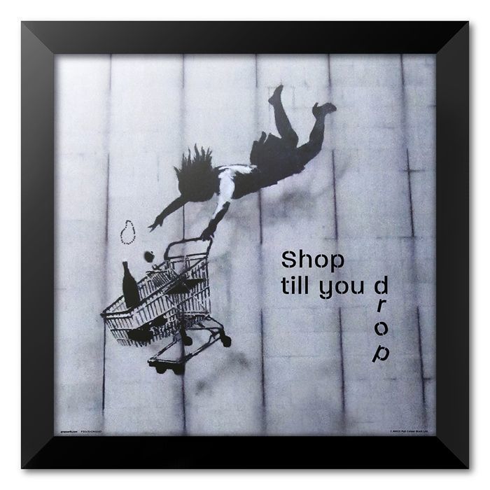 Cadre - Brandalized - shop till you drop - 30x30 cm - Contemporain - Design - Papier