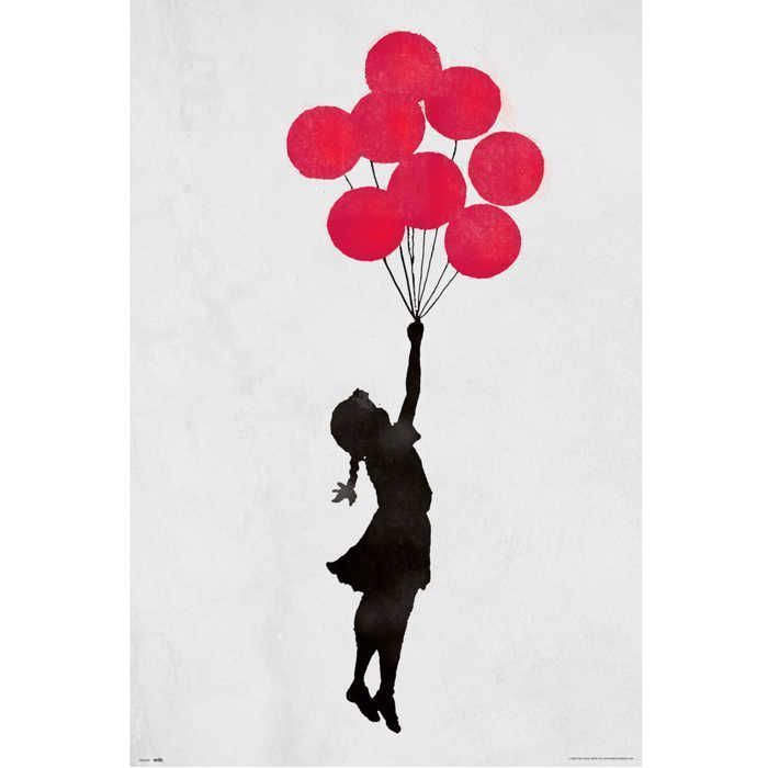 Poster - BRANDALISED - GIRL FLOATING - Papier brillant - 91.5 cm x 61 cm - Style contemporain