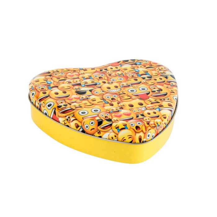Boîte en métal - Émoticône - 17x15x4 cm - Design contemporain - Espace de rangement pratique