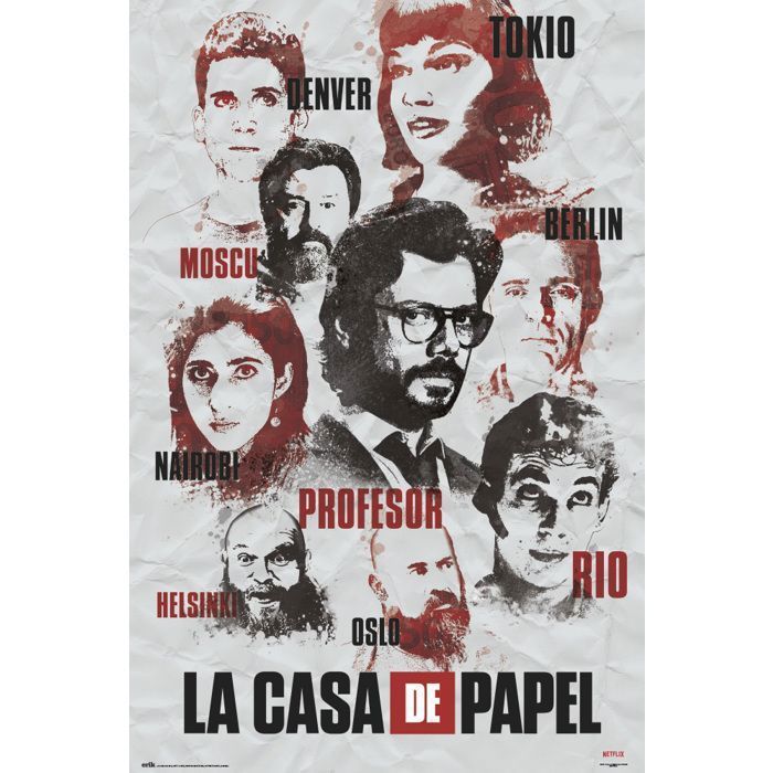 Poster - LA CASA DE PAPEL - Personnage - Papier brillant - 91.5 cm x 61 cm - Contemporain