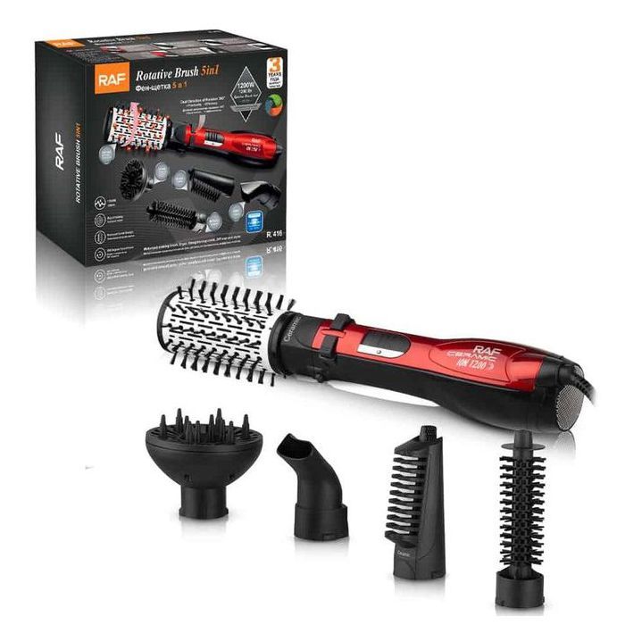 5 en 1 RAF Brosse Soufflante Rotative - haute pression 1200W Sèche-cheveux professionnel