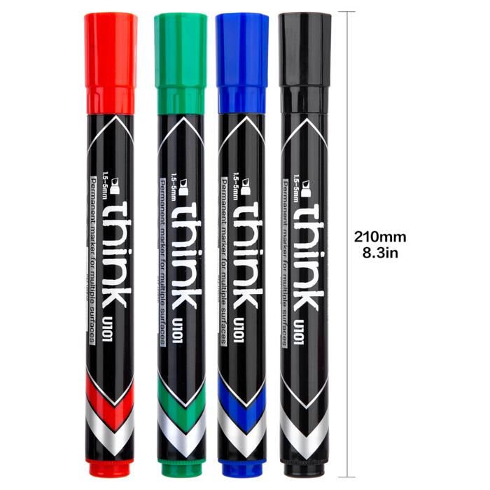 Marqueurs indélébiles Deli à encre inodore pour une écriture durable.(Couleur aléatoire)