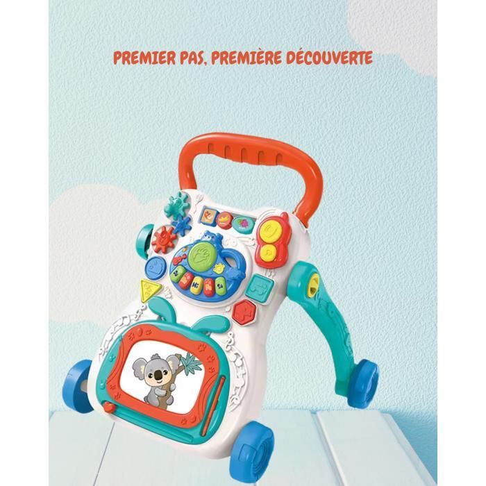 Trotteur marcheur - Trotteur Éducatif et Ludique 3-en-1 - Trotteur bébé évolutif musical