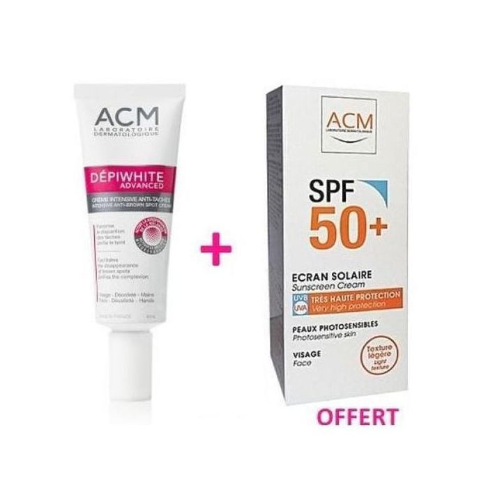 ACM DEPIWHITE ADVANCED CREME INTENSIVE ANTI-TACHE 40ML+ ACM SPF 50+ ECRAN OFFERT